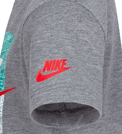 Nike Stuttermabolur - Æfingin skapar framtíðina - Kolefni Heathe
