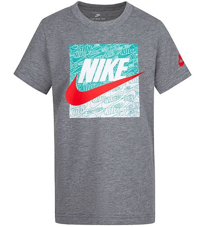 Nike Stuttermabolur - Æfingin skapar framtíðina - Kolefni Heathe