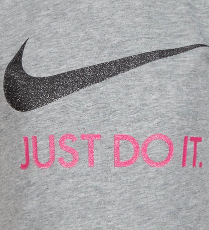 Nike Stuttermabolur - Swoosh - Grey Heather