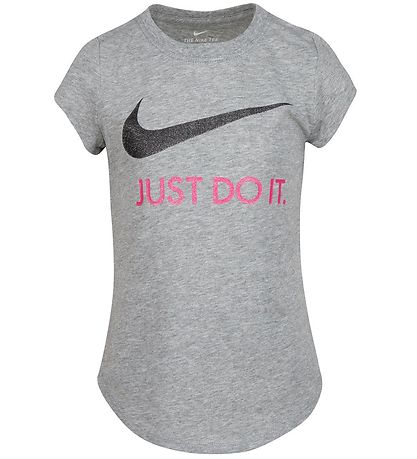 Nike Stuttermabolur - Swoosh - Grey Heather