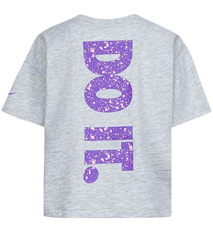 Nike Stuttermabolur - Gerðu það bara - Grey Heather