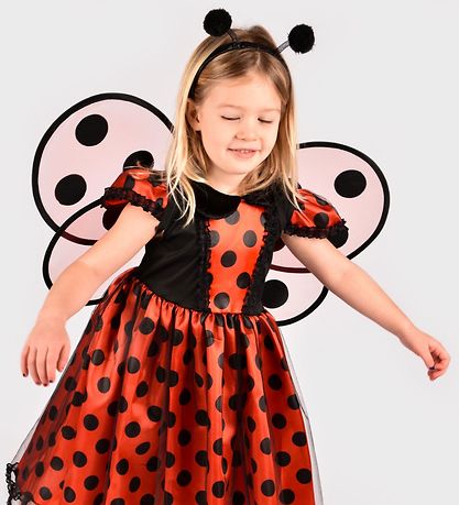 Den Goda Fen Búningur - Ladybug M. Vængir - Rautt