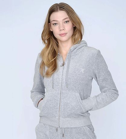 Juicy Couture Cardigan velúr - Silfur Marl