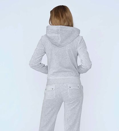 Juicy Couture Cardigan velúr - Silfur Marl