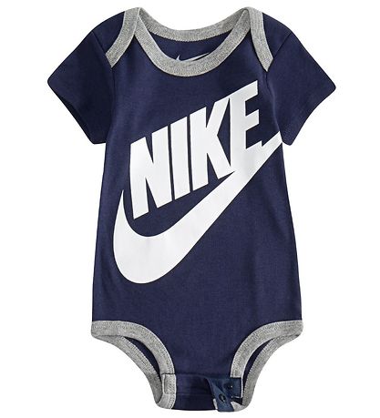 Nike Cadeaubox - Romper s/s/Muts/Sokken - Navy/Grijs Gevlekt