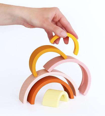 A Little Lovely Company Stacking Blocks - Silicone - Sunset