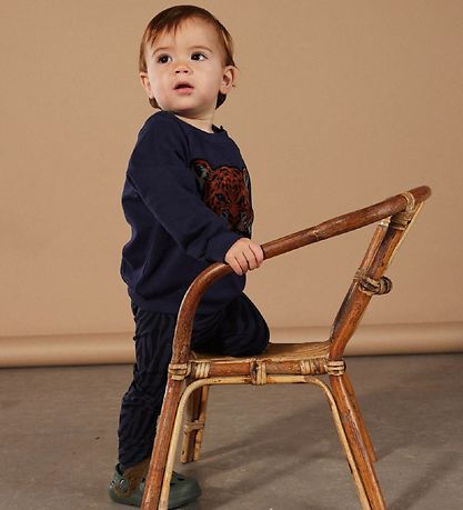 The New Siblings Sweatshirt - TNSDombat - Mood Indigo w. Leopard