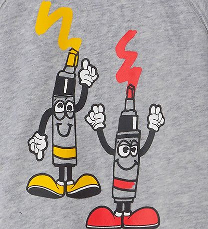 Stella McCartney Kids -Sweatshirt - Painting Tubes - Graumeliert