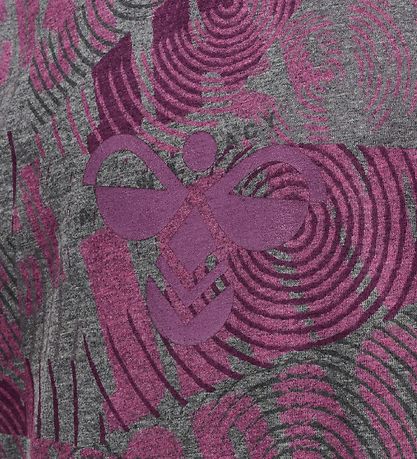 Hummel T-shirt - hmlSpace Jam Diez - Grey Melange/Purple