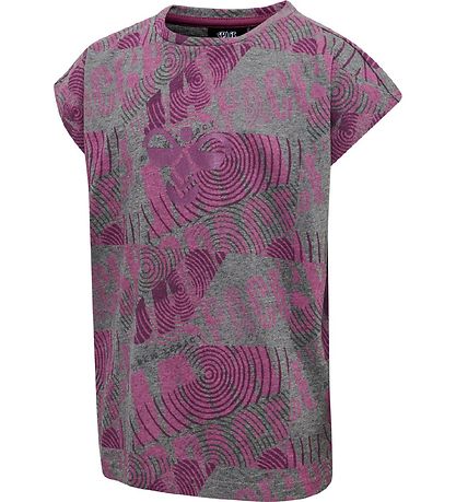 Hummel T-shirt - hmlSpace Jam Diez - Grey Melange/Purple