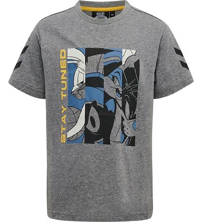 Hummel T-shirt - hmlSpace Jam Sixty - Grey Melange w. Print