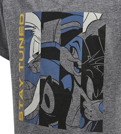 Hummel T-shirt - hmlSpace Jam Sixty - Grey Melange w. Print