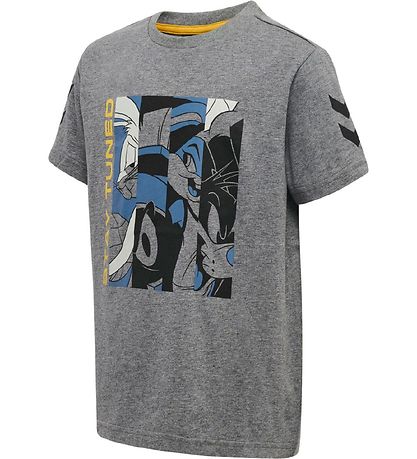 Hummel T-shirt - hmlSpace Jam Sixty - Grey Melange w. Print