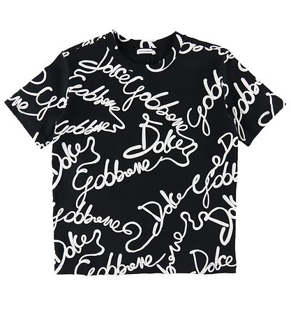 Dolce & Gabbana Stuttermabolur - DNA - Svart/Hvítt