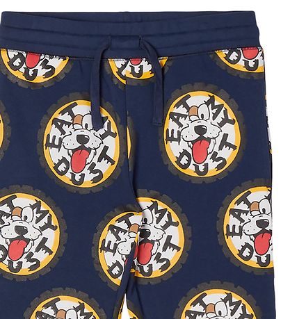 Stella McCartney Kids Byxor - Bomull - Eat My Dust - Blå