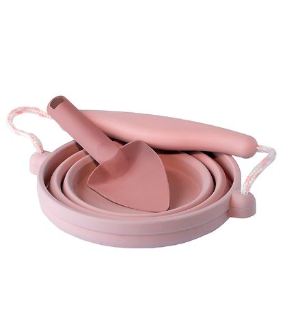 Scrunch Foldable Bucket w. Showel - 11x4 cm - Dusty Rose