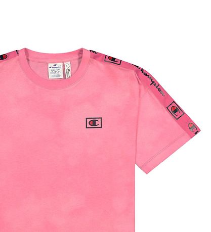 Champion Fashion Stuttermabolur - Bleikt M. Lógó