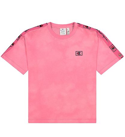 Champion Fashion Stuttermabolur - Bleikt M. Lógó