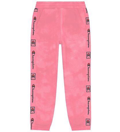 Champion Sweatpants - Elastic Cuff - Pink w. Logo