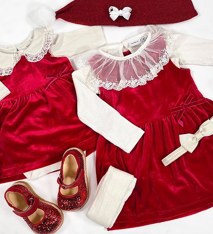 Name It Weihnachtsmütze m. Glitzer - Strick - NmnRinjaha - Rot D
