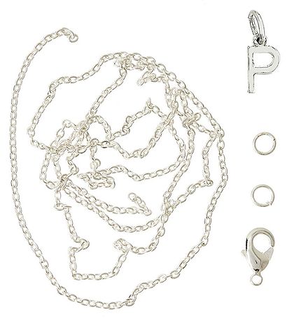 Me&My BOX Necklace w. Letter - P - Silver plated