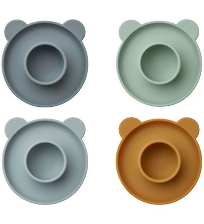 Liewood Egg cups - Silicone - Janus - 4-Pack - Mr Bear Blue Mult