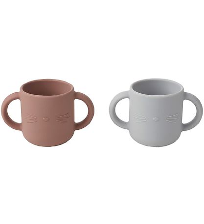 Liewood Becher - 2er-Pack - Gene - Silikon - Dumbo Grey