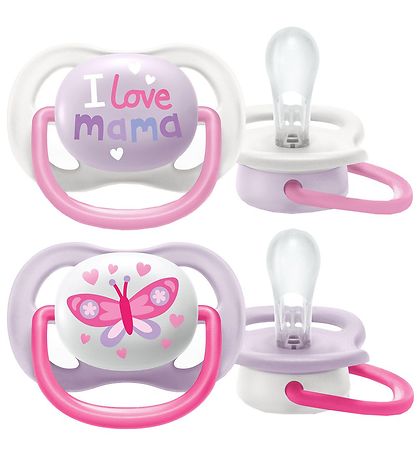 Philips Avent Schnuller - 2er-Pack - Ultra Air - Pink/Weiß m. Pr