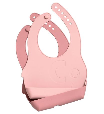 Sebra Silicone Bib - 2-Pack - Blossom Pink