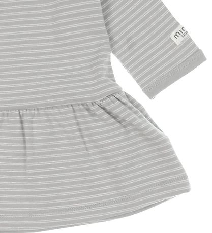 Minymo Kleid l/ä - Grau m. Streifen