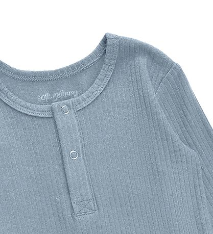 Soft Gallery Bluse - Ripp - Rib - Dusty Blue