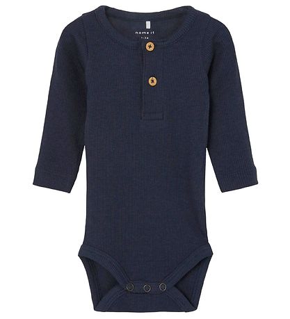 Name It Romper l/s - Noos - Rib - NbmKab - Dark Sapphire