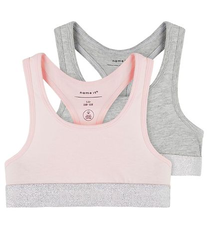 Name It Top - Noos - NkfShort - 2-Pack - Barely Pink w/Grey Mela