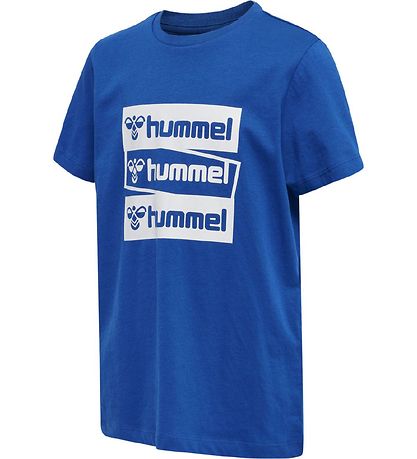 Hummel Stuttermabolur - hmlKarlo - Lapis Blue M. Hvítur