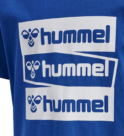 Hummel Stuttermabolur - hmlKarlo - Lapis Blue M. Hvítur