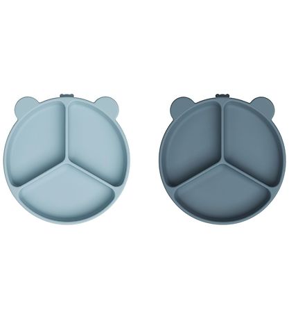 Liewood Partitioniert Schüsseln - 2er-Pack - Stacy - Sea Blue/Wh