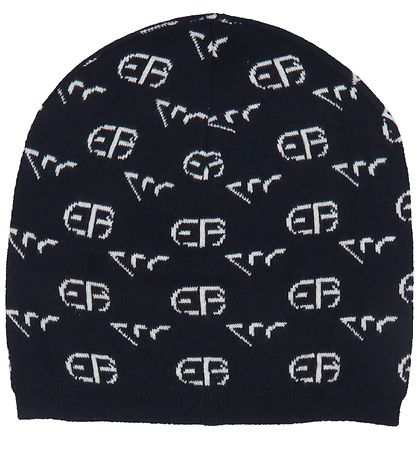 Emporio Armani Gjafabox - Húfa/Trefil - Ull - Blue Dökkblátt
