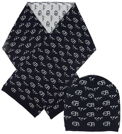 Emporio Armani Gjafabox - Húfa/Trefil - Ull - Blue Dökkblátt