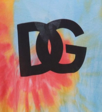 Dolce & Gabbana Stuttermabolur - Eden - Blár/Appelsína M. Lógó