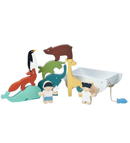 Tender Leaf Wooden Toy - Pullcart With Toy Figurine