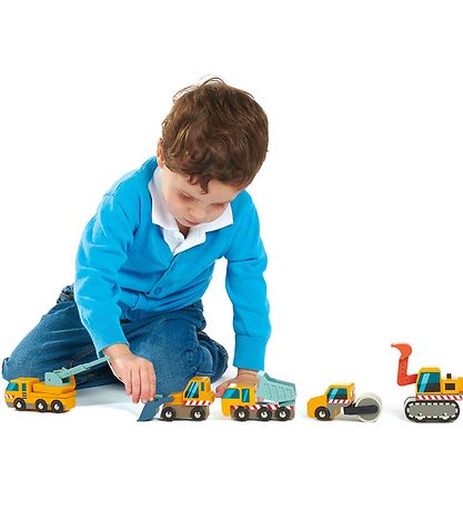 Tender Leaf Wooden Toy - 5 Work Vehicles - Construction Site