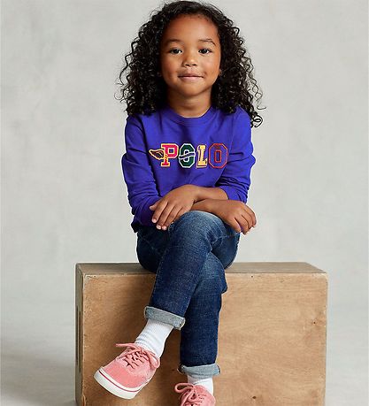 Polo Ralph Lauren Blússa - Skera - Blár M. Texti