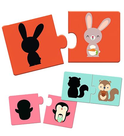 Djeco Puzzel - 12 Bakstenen - Schaduwen van dieren