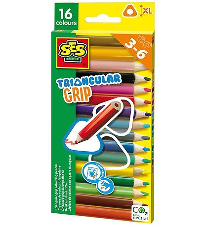 SES Creative - Colouring Pencils - Triangular - 16 Pcs