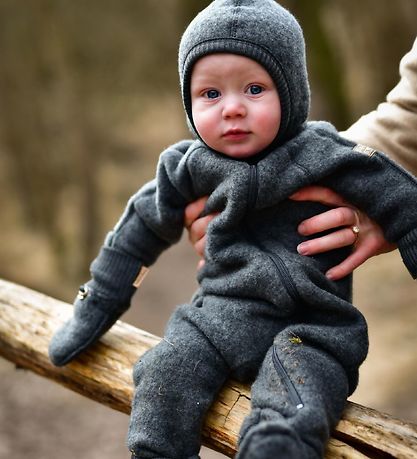 Mikk-Line Pramsuit - Wool - Charcoal Melange