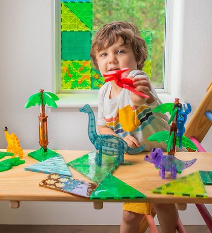 Ensemble d'aimants Magna-Tiles - 50 Parties - Dino World XL