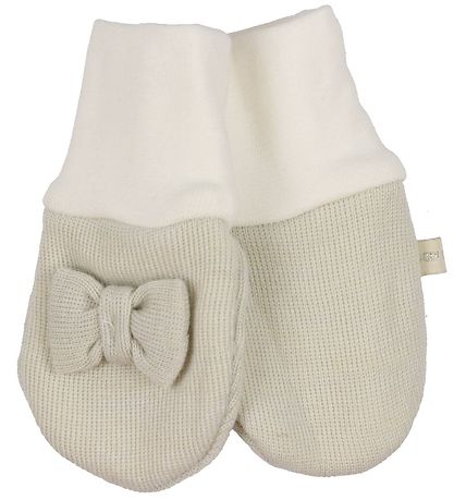 Racing Kids Mittens - Wool/Cotton - 2-layer - White