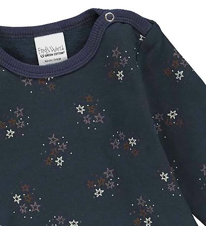 Freds World Bodysuit l/s - Sweat - Star - Night Blue w. Print