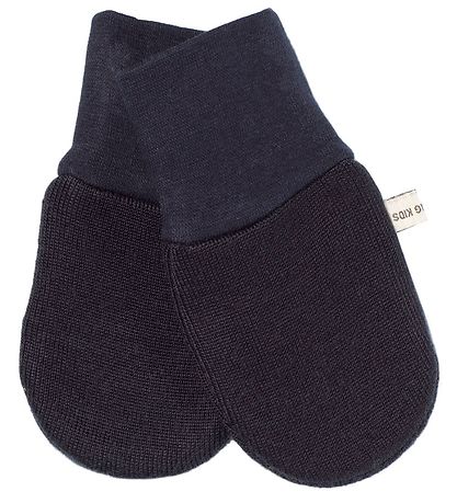 Racing Kids Mittens - Wool/Cotton - 2-layer - Navy