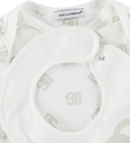 Dolce & Gabbana Geschenkbox - Babylätzchen/Body k/ä - Logo Beige
